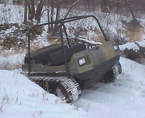 ATV with tracks and windshield
